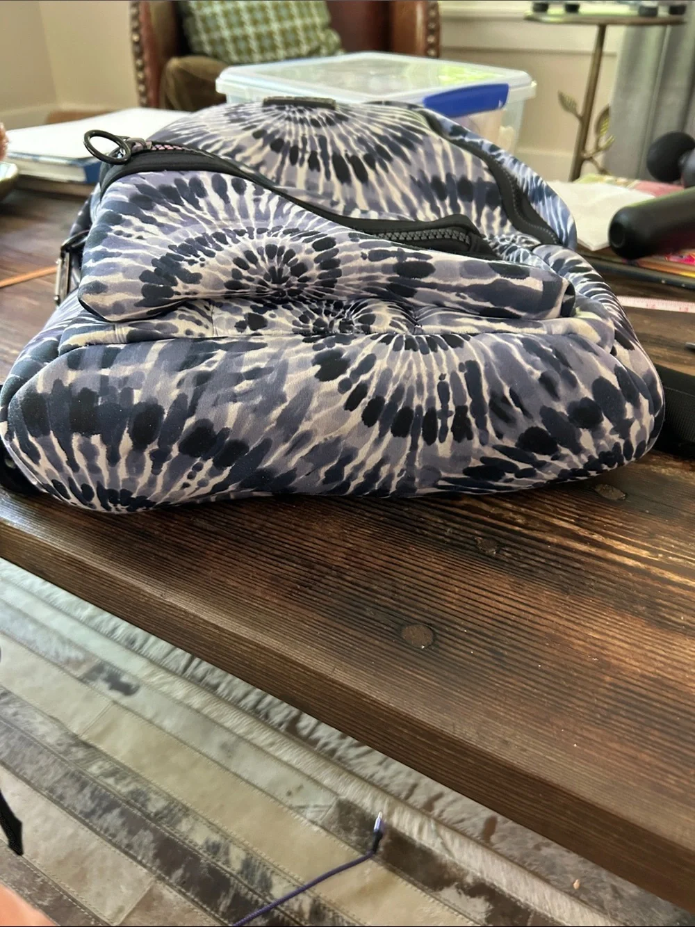 Madden Girl Blue, Black & White Spiral Tie-Dye Backpack